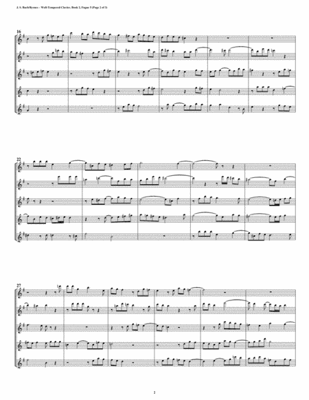 Fugue 05 From Well Tempered Clavier Book 2 Flute Quintet Page 2