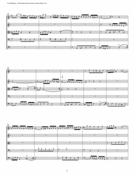 Fugue 06 From Well Tempered Clavier Book 1 String Quintet Page 2