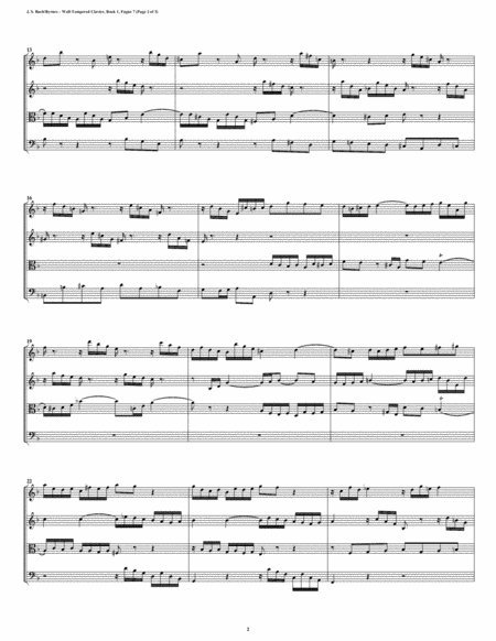 Fugue 07 From Well Tempered Clavier Book 1 String Quartet Page 2