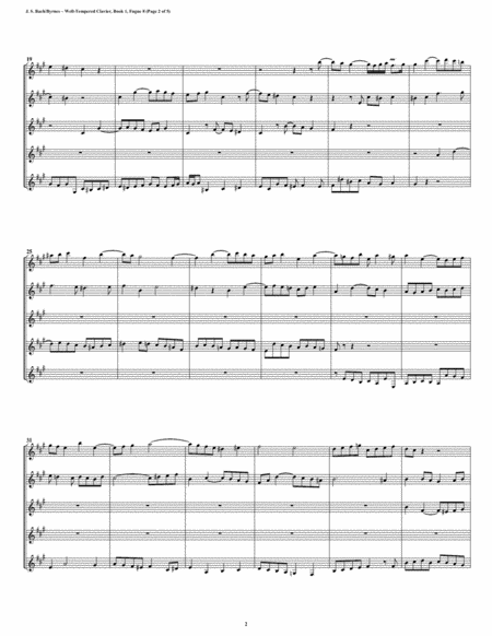 Fugue 08 From Well Tempered Clavier Book 1 Clarinet Quintet Page 2