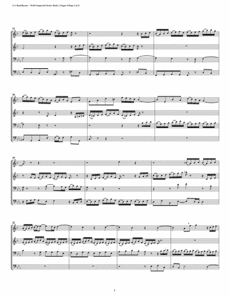 Fugue 09 From Well Tempered Clavier Book 1 Brass Quartet Page 2