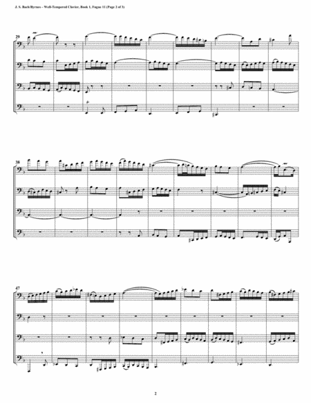 Fugue 11 From Well Tempered Clavier Book 1 Euphonium Tuba Quartet Page 2