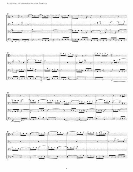 Fugue 11 From Well Tempered Clavier Book 2 Trombone Quartet Page 2