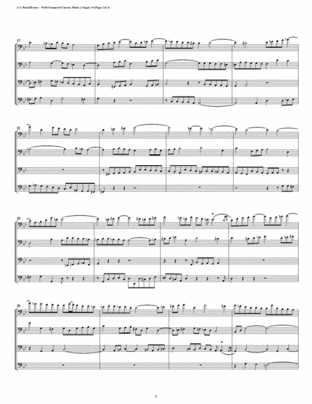 Fugue 14 From Well Tempered Clavier Book 1 Bassoon Quartet Page 2