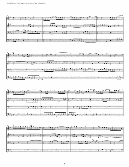 Fugue 14 From Well Tempered Clavier Book 1 Brass Quartet Page 2