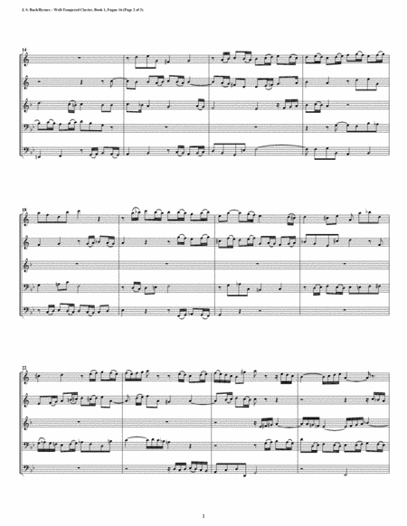 Fugue 16 From Well Tempered Clavier Book 1 Brass Quintet Page 2