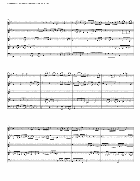 Fugue 16 From Well Tempered Clavier Book 1 Woodwind Quintet Page 2