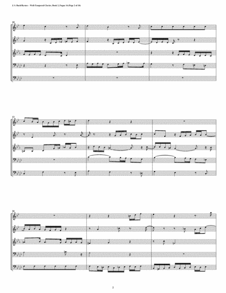 Fugue 16 From Well Tempered Clavier Book 2 Brass Quintet Page 2