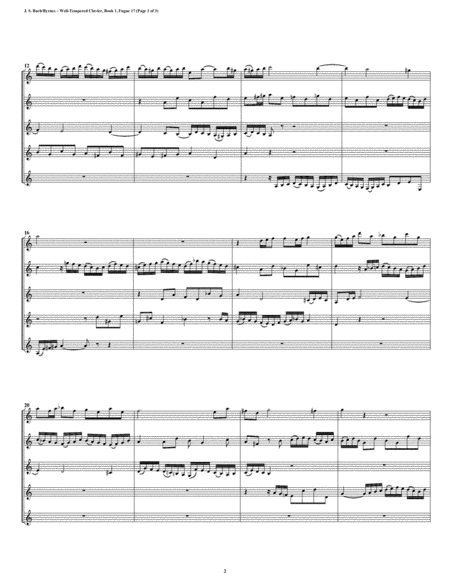 Fugue 17 From Well Tempered Clavier Book 1 Clarinet Quintet Page 2