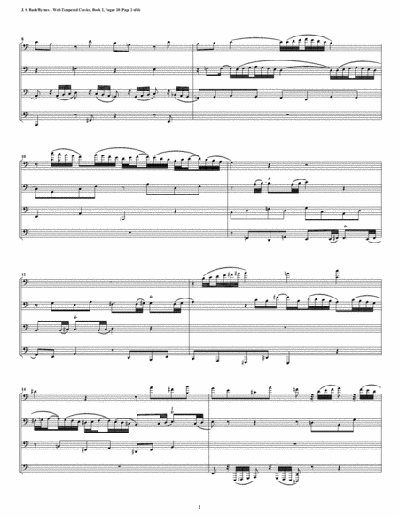 Fugue 20 From Well Tempered Clavier Book 2 Euphonium Tuba Quartet Page 2