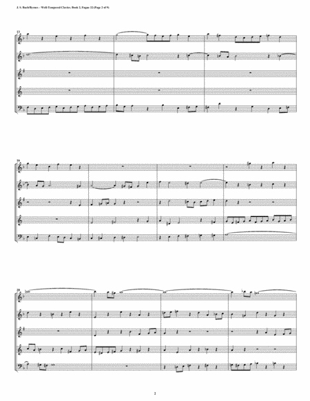 Fugue 22 From Well Tempered Clavier Book 2 Woodwind Quintet Page 2