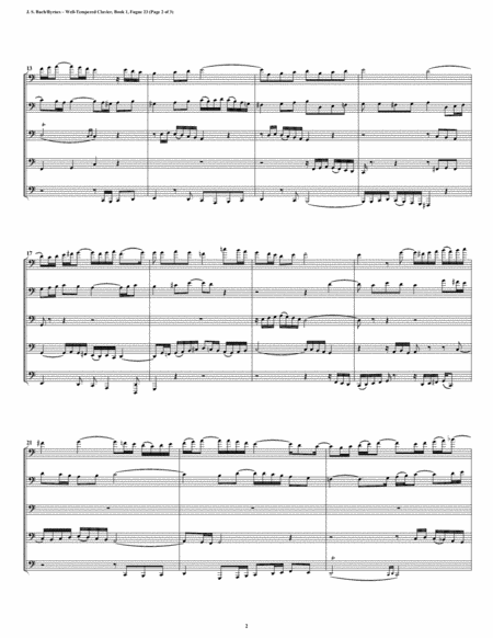 Fugue 23 From Well Tempered Clavier Book 1 Euphonium Tuba Quintet Page 2