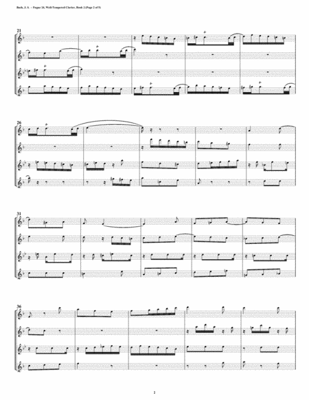 Fugue 24 From Well Tempered Clavier Book 2 Flute Quartet Page 2