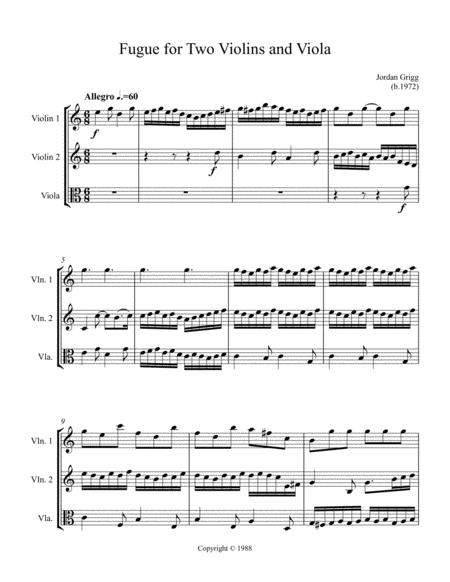 Fugue For Two Violins And Viola Page 2