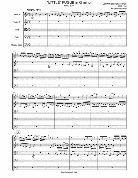 Fugue In G Minor Bwv578 For String Orchestra Page 2