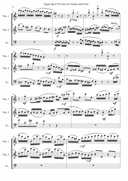 Fugue Op 47 N 6 For Two Violins And Cello Page 2