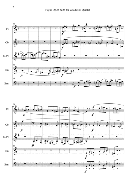 Fugue Op 56 N 2b For Woodwind Quintet Page 2