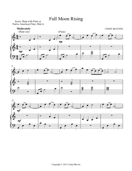 Full Moon Rising Arranged For Harp And Native American Flute Page 2
