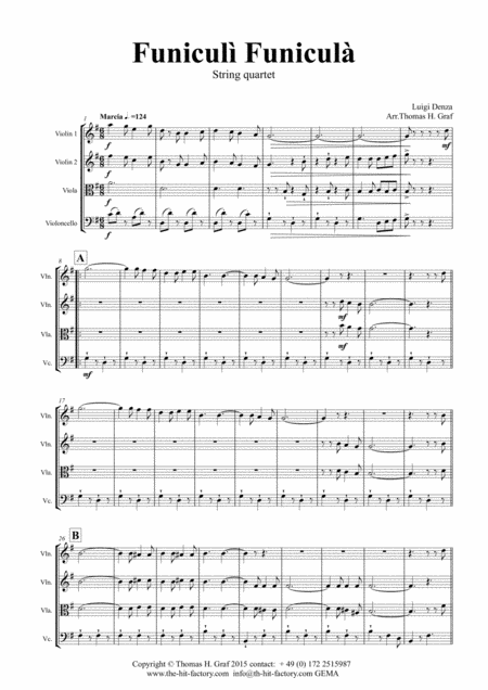 Funiculi Funicula Italian Evergreen String Quartet Page 2