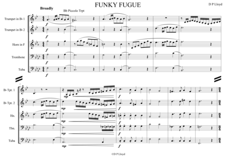 Funky Fugue For Brass Quintet Page 2