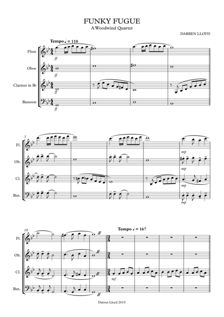 Funky Fugue For Woodwind Quartet Page 2