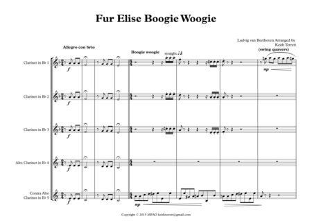 Fur Elise Boogie Woogie For Clarinet Quintet Page 2