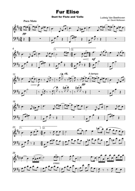 Fur Elise Duet For Flute And Cello Page 2