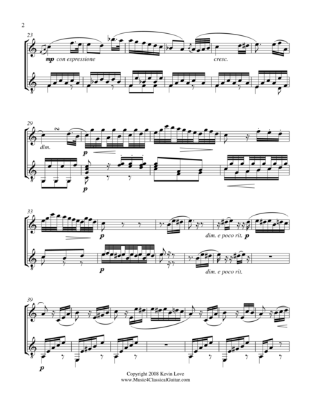 Fur Elise Oboe And Guitar Score And Parts Page 2