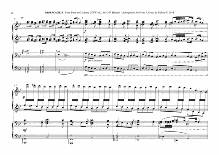 G F Haendel Passacaglia G Minor 1 Piano 4 Hands Page 2