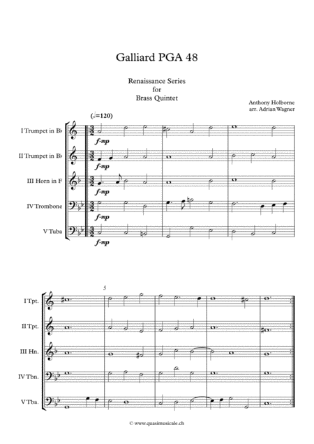 Galliard Pga 48 Anthony Holborne Brass Quintet Arr Adrian Wagner Page 2