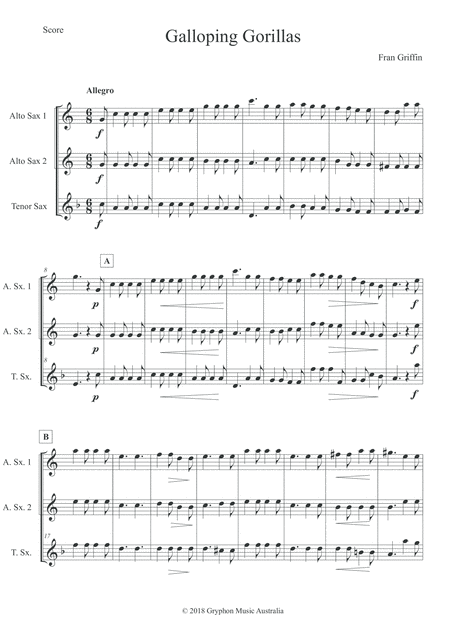 Galloping Gorillas For Saxophone Trio Two Altos And Tenor Page 2