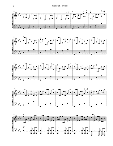 Game Of Thrones Piano Solo Page 2