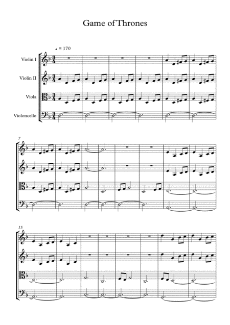 Game Of Thrones String Quartet Score And Parts Page 2