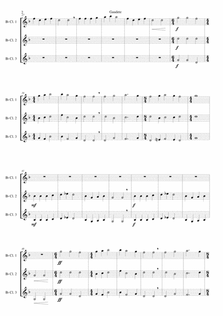 Gaudete For Clarinet Trio Page 2