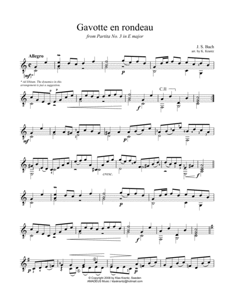 Gavotte En Rondeau C Major For Guitar Solo Page 2