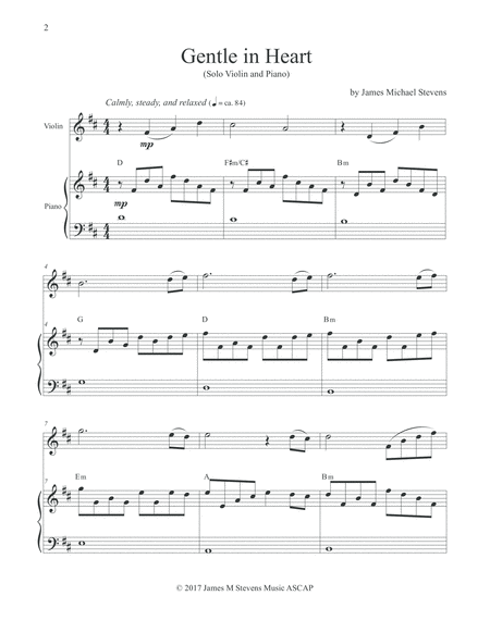 Gentle In Heart Solo Violin Piano Page 2