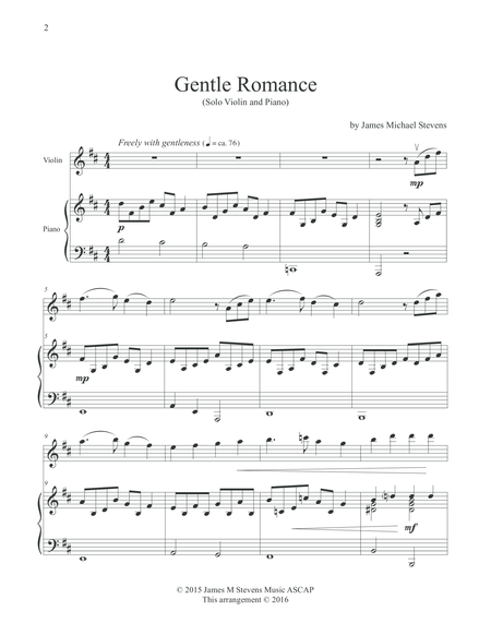 Gentle Romance Solo Violin Piano Page 2