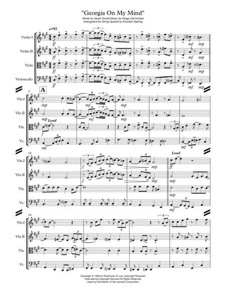 Georgia On My Mind For String Quartet Page 2