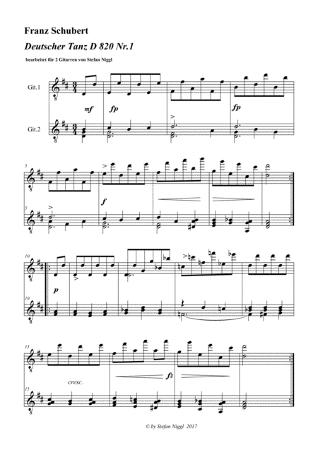 German Dances D 820 For Guitar Duet Page 2