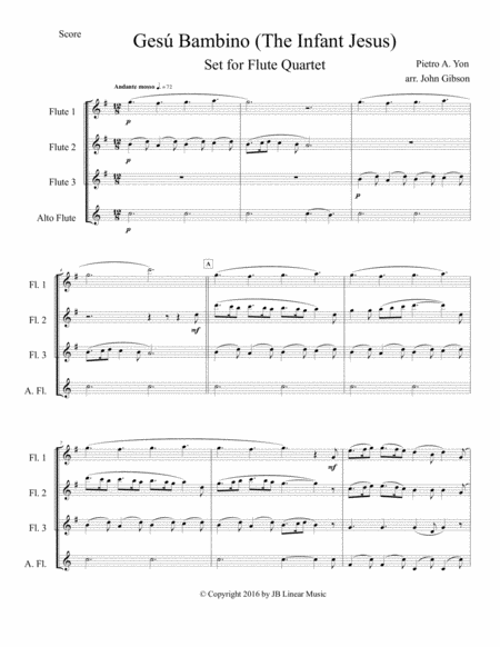 Gesu Bambino For Flute Quartet Page 2