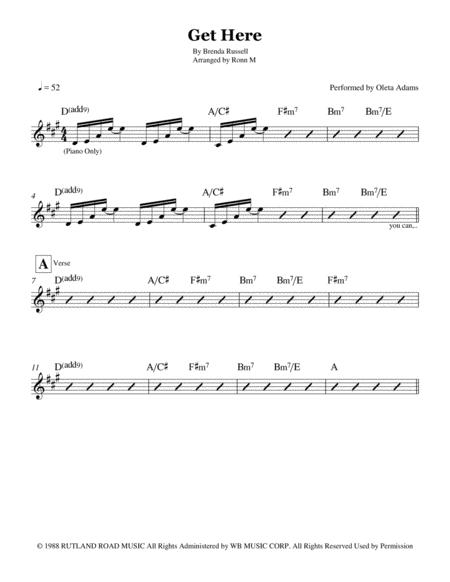 Get Here Lead Sheet Performed By Oleta Adams Page 2