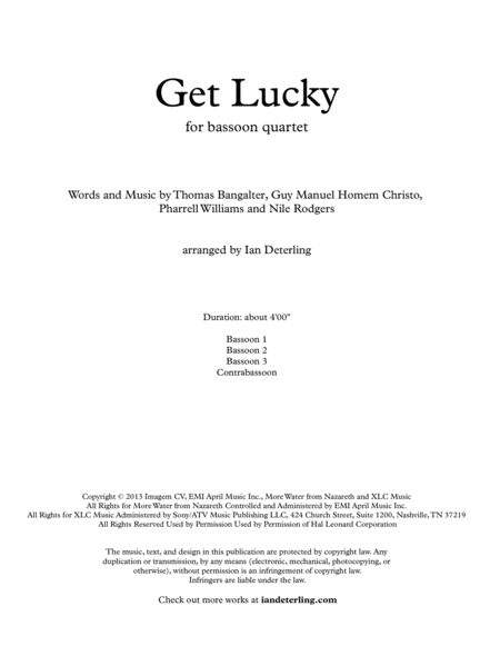 Get Lucky For Bassoon Quartet Page 2