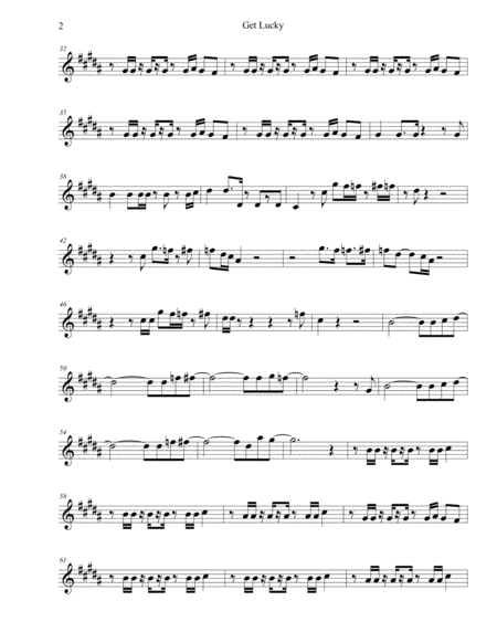 Get Lucky Original Key Alto Sax Page 2