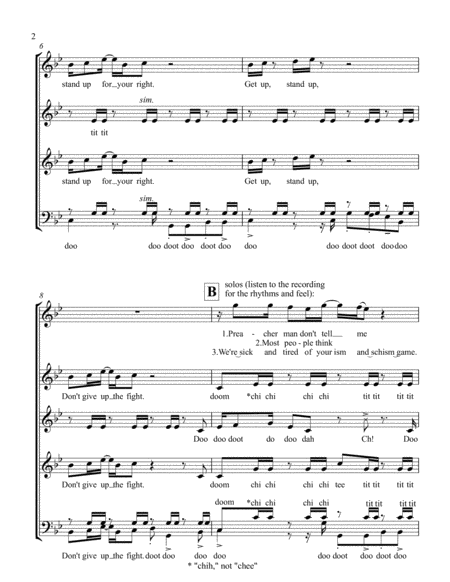 Get Up Stand Up For Satb Choir A Cappella Page 2