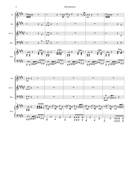 Ghostbusters For Woodwind Quartet Page 2