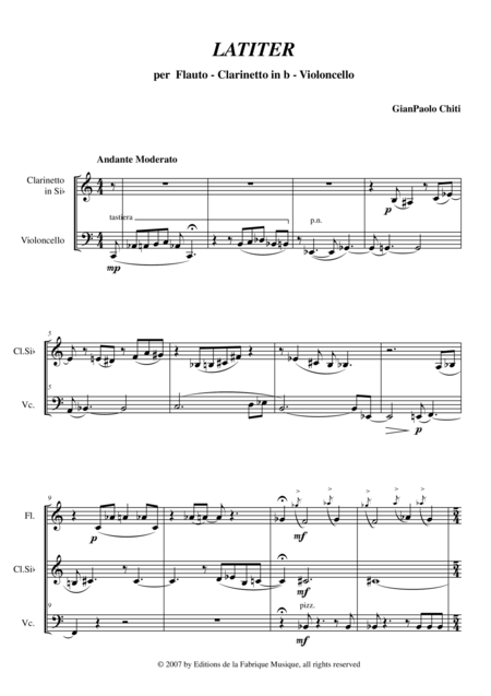 Gian Paolo Chiti Latiter For Flute Bb Clarinet And Violoncello Page 2