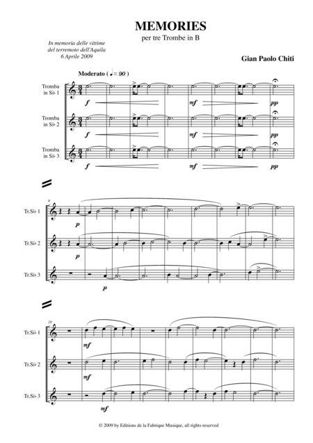 Gian Paolo Chiti Memories For Three Bb Trumpets Page 2