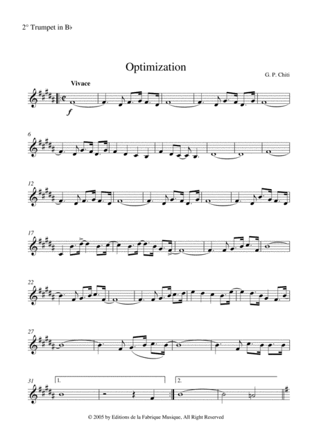 Gian Paolo Chiti Optimisation For Intermediate Concert Band 2nd Bb Trumpet Part Page 2