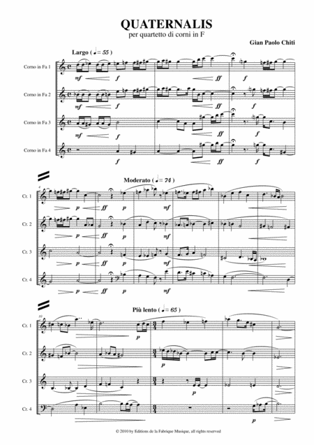 Gian Paolo Chiti Quaternalis For Four F Horns Page 2