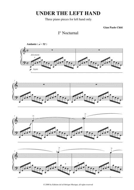 Gian Paolo Chiti Under The Left Hand For Piano Left Hand Only Page 2